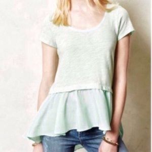 Anthro Postmark West End Mint Peplum Blouse Top
